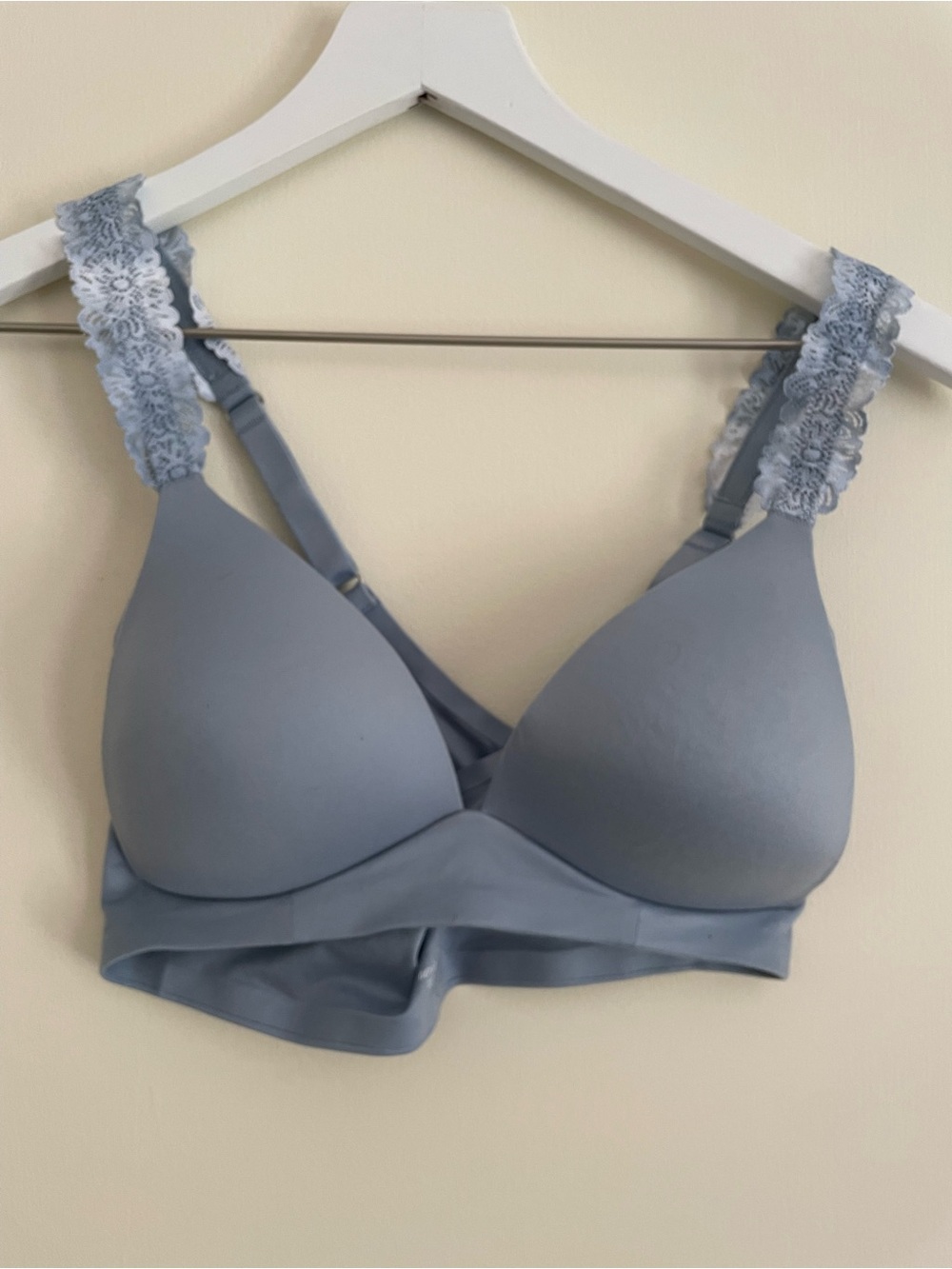 aerie Powder Blue Lace-Trim Wireless Bra
